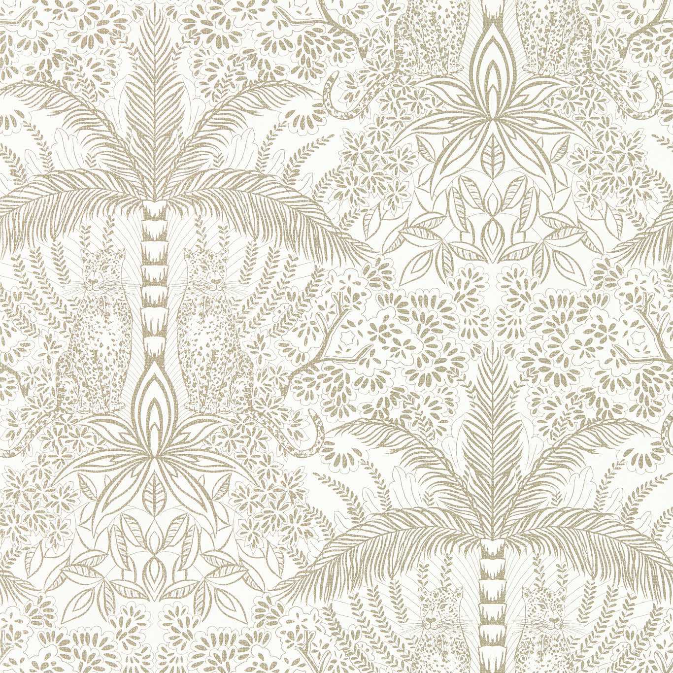 Leopardo Wallpaper W0141 03 By Clarke And Clarke In Gold Ivory